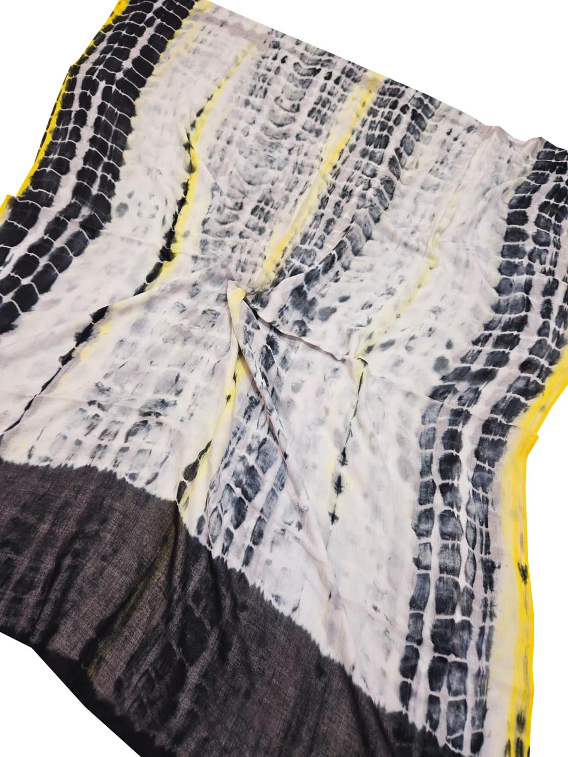 Multicolor Bhagalpur Mul Mul Cotton Shibori Design Saree - Luxurion World