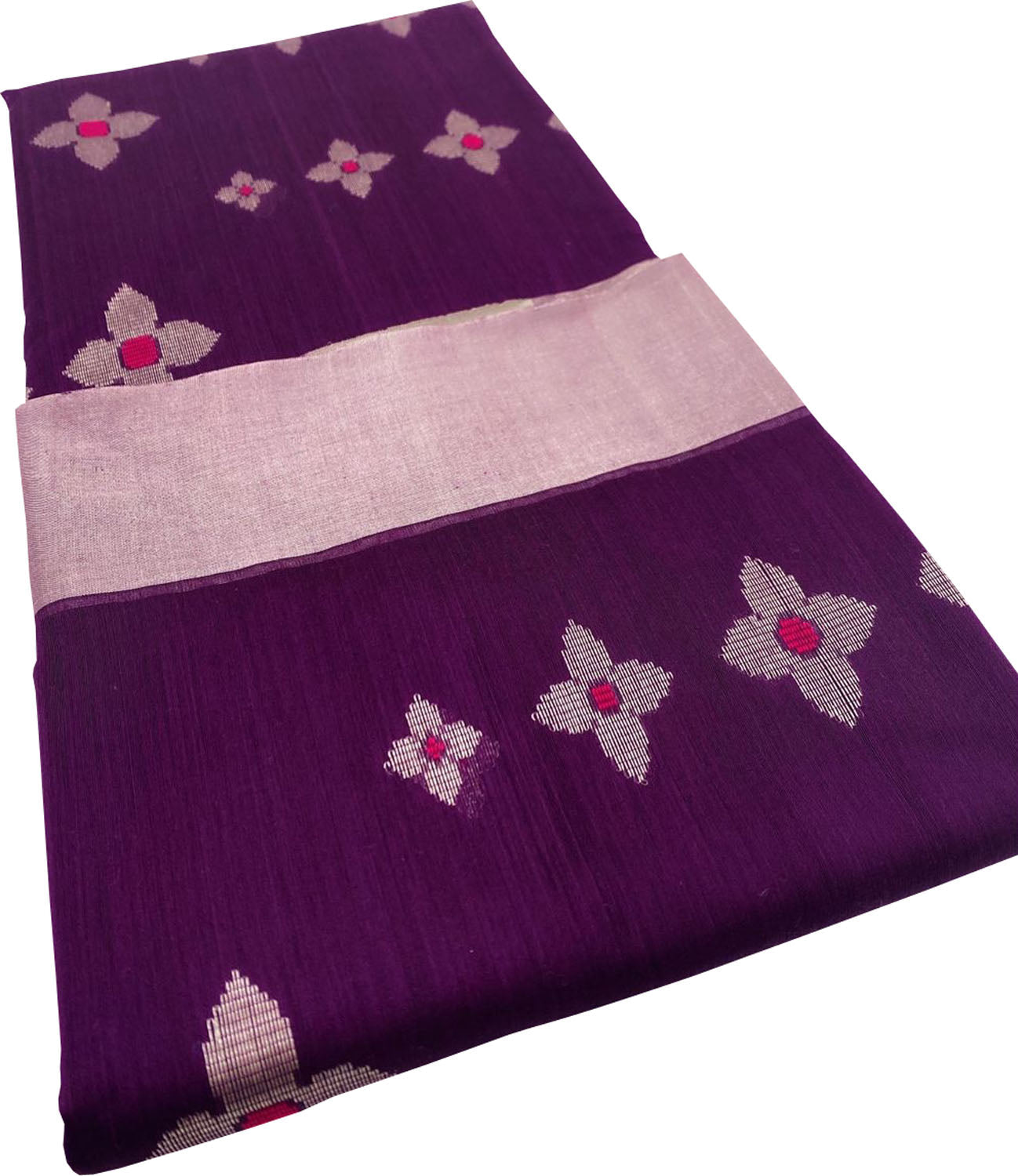 Stunning Purple Chanderi Handloom Silk Cotton Saree - Perfect for Any Occasion! - Luxurion World