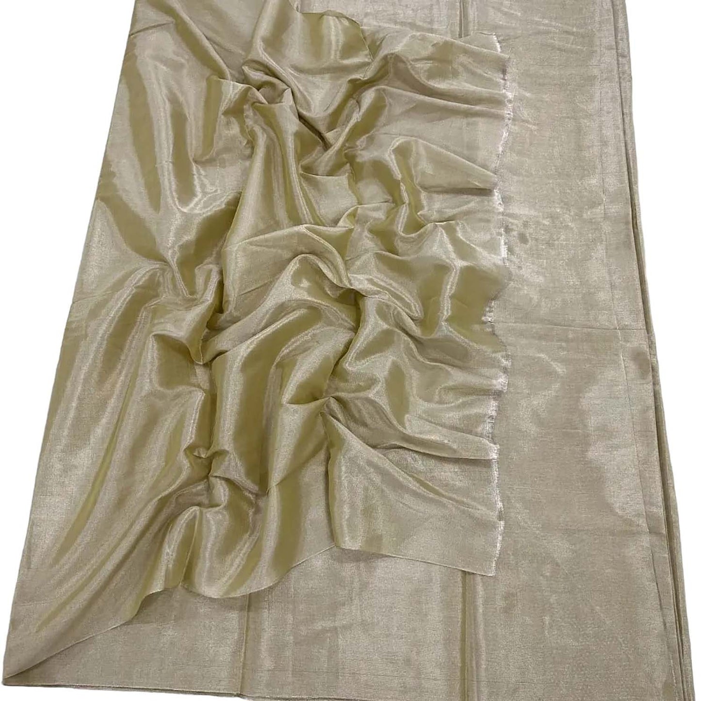 Pastel Chanderi Handloom Plain Tissue Silk Saree - Luxurion World