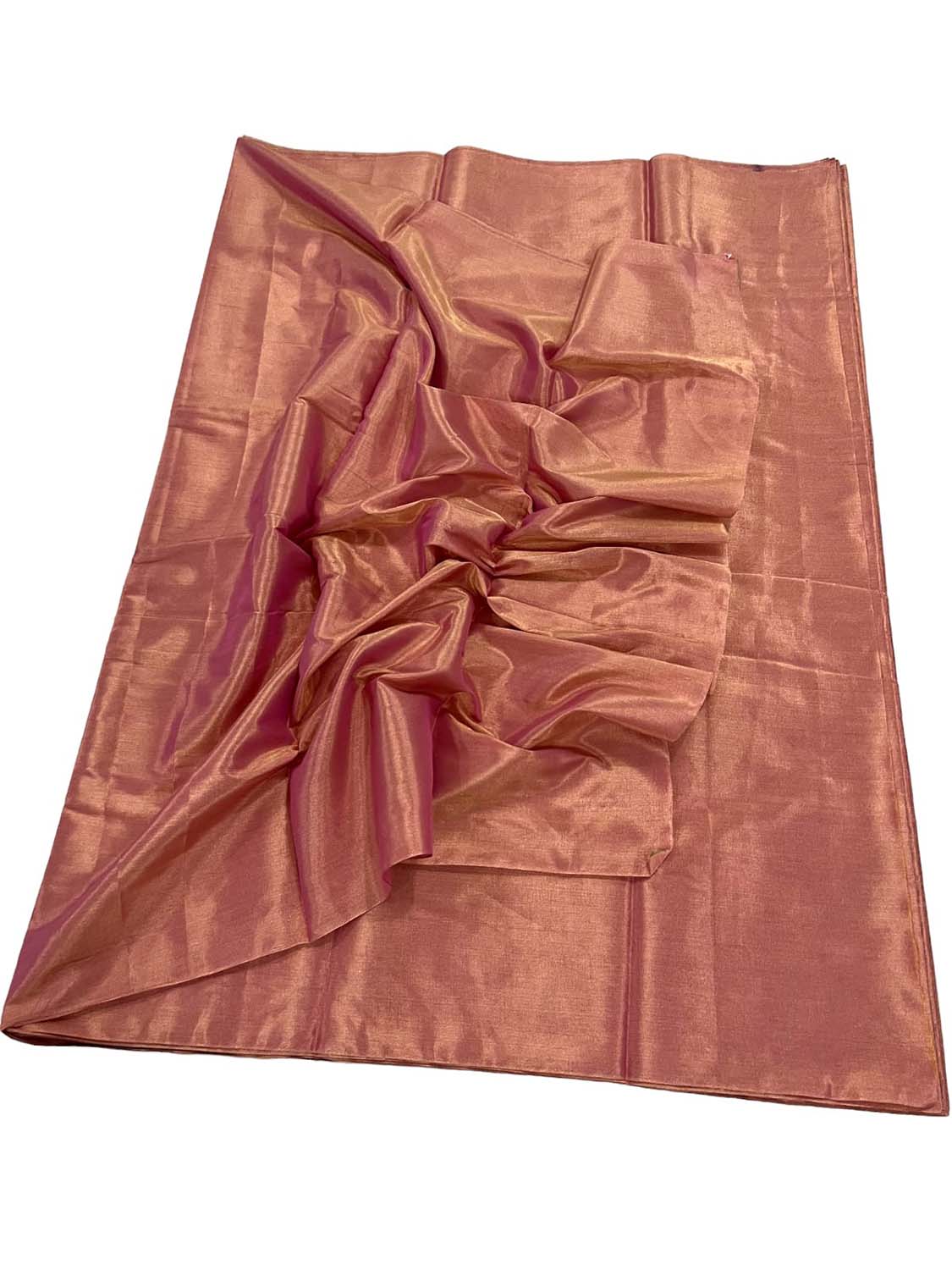 Pink Chanderi Handloom Plain Tissue Silk Saree - Luxurion World