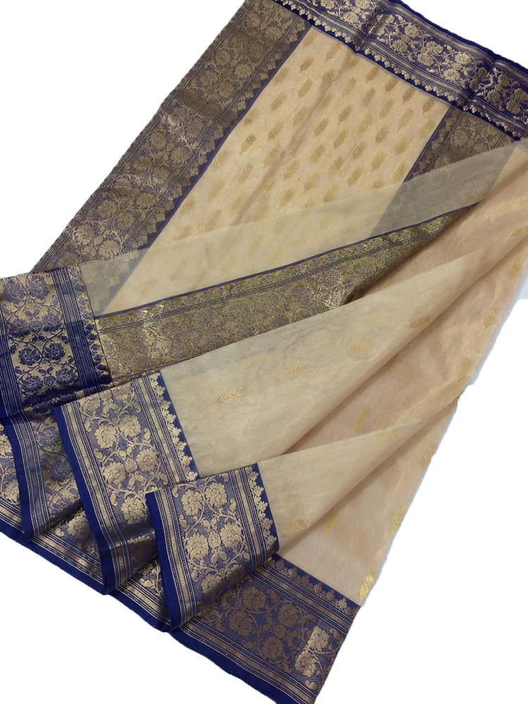 Pastel Handloom Chanderi Pure Tissue Silk Saree - Luxurion World