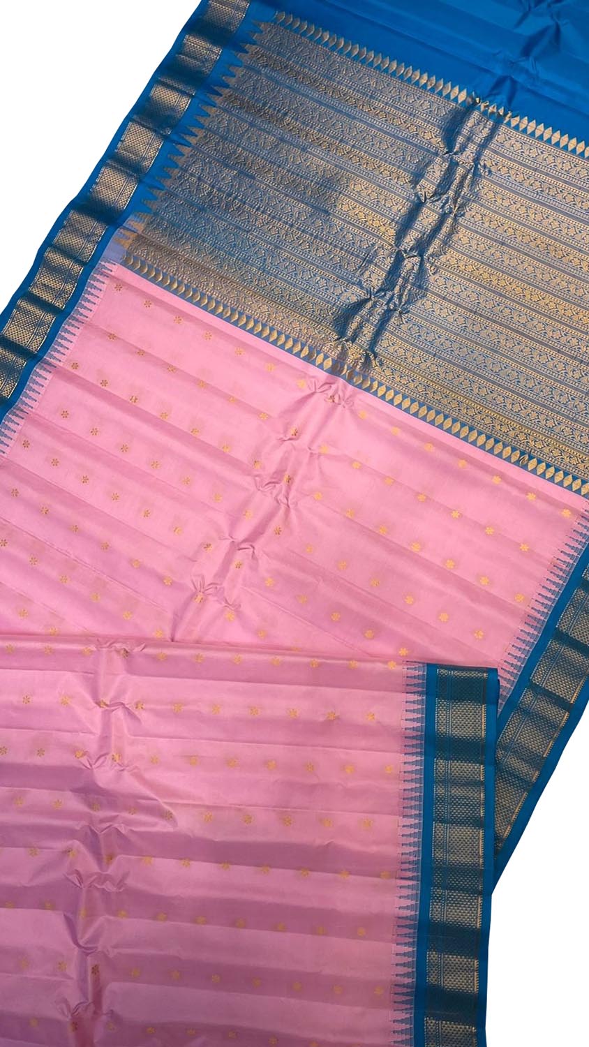 Pink Gadwal Handloom Pure Silk Saree - Luxurion World