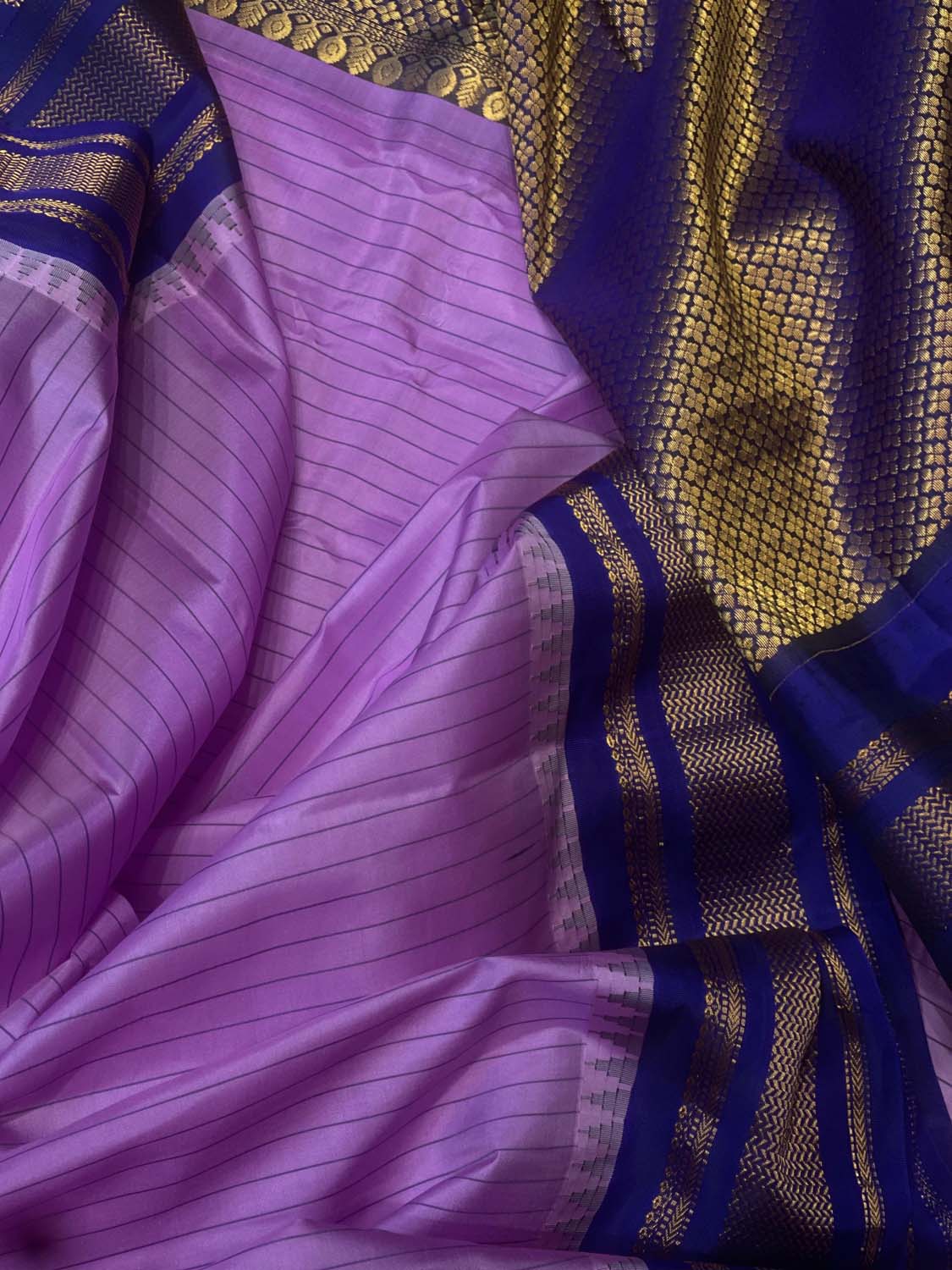 Purple Gadwal Handloom Pure Silk Saree - Luxurion World