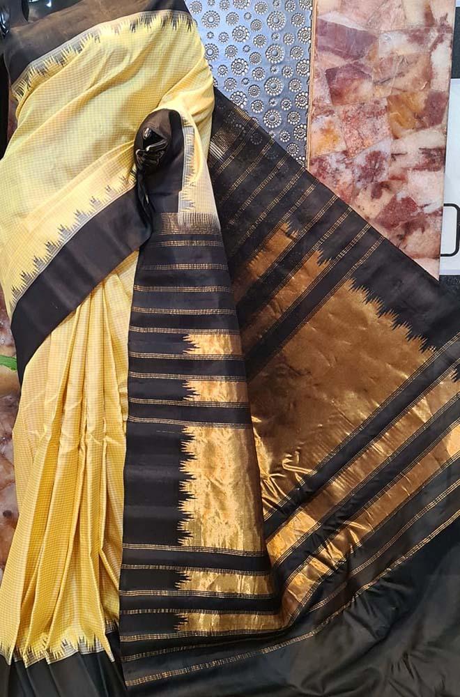 Pastel Handloom Gadwal Pure Silk Saree - Luxurion World