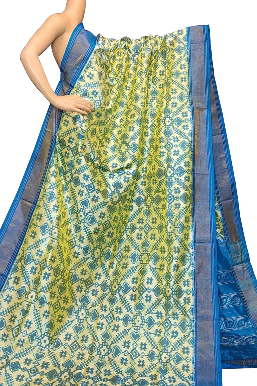 Pastel Handloom Ikat Pure Silk Saree - Luxurion World