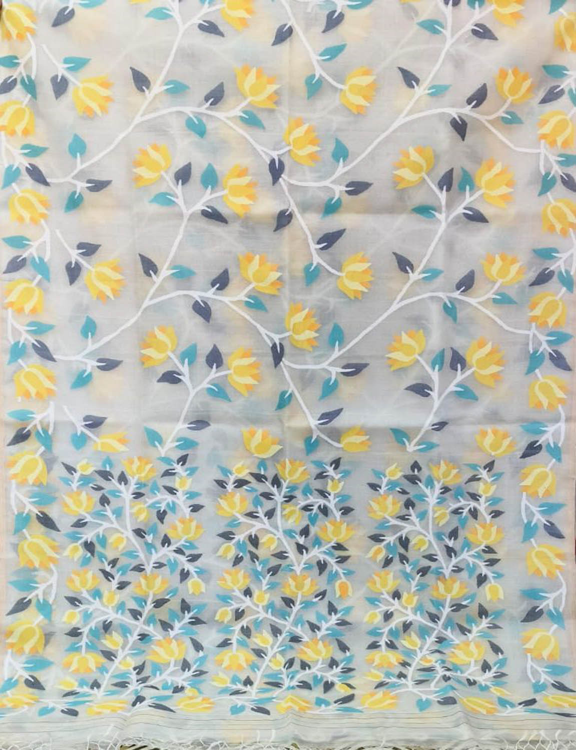 Pastel Jamdani Pure Muslin Silk Saree - Luxurion World