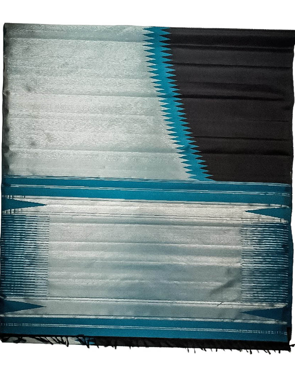 Shop the Pure Elegance of Black & Silver Kanjeevaram Handloom Silk Saree - Luxurion World