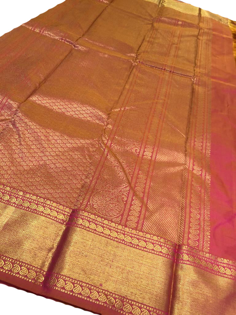 Pink Handloom Kanjeevaram Pure Silk Saree - Luxurion World