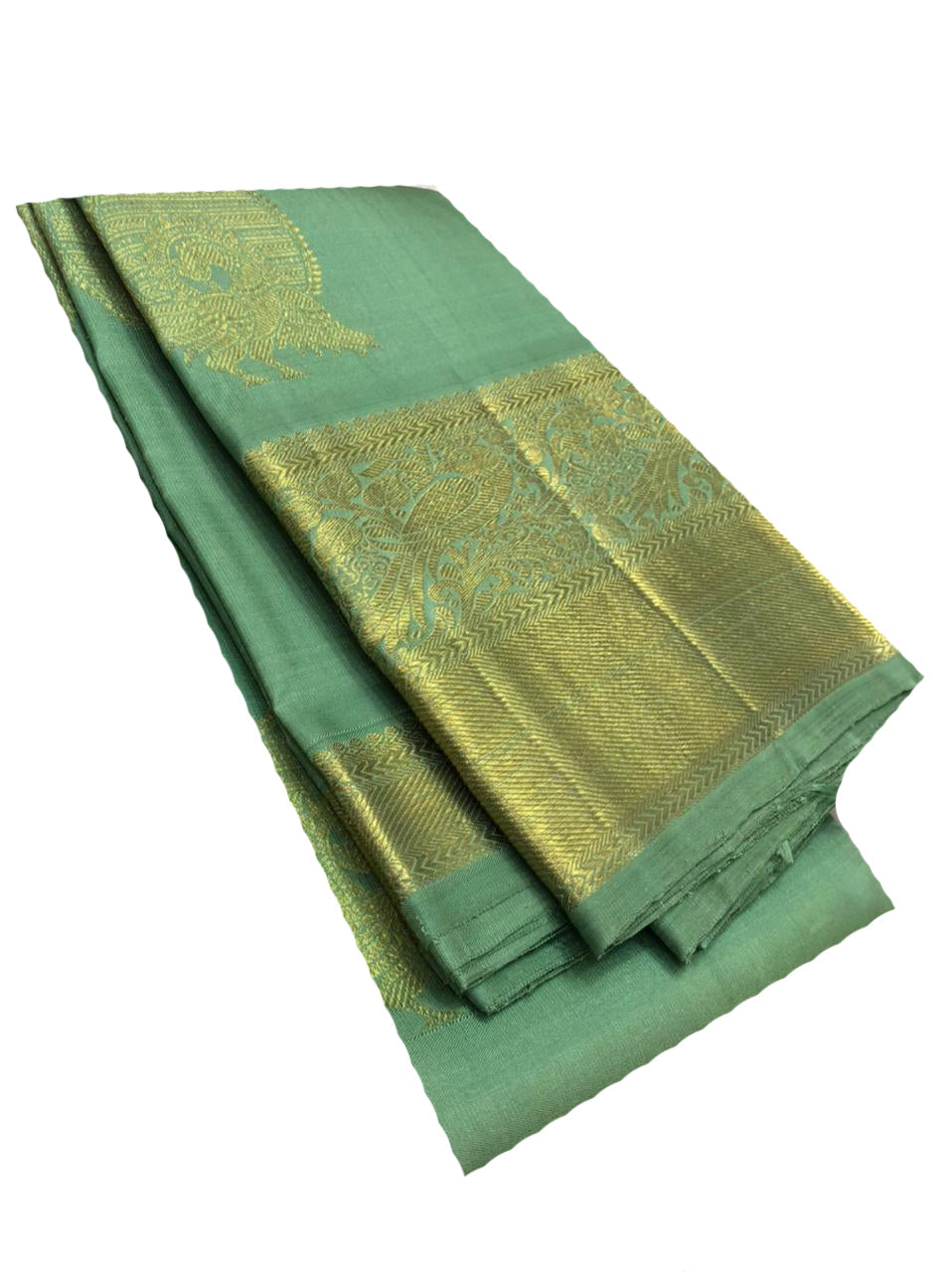 Green Handloom Kanjeevaram Pure Silk Saree - Luxurion World