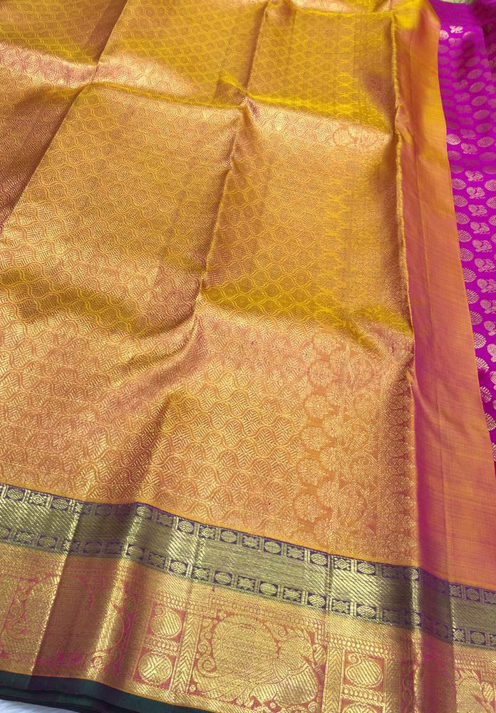 Pink Handloom Kanjeevaram Pure Silk Saree - Luxurion World