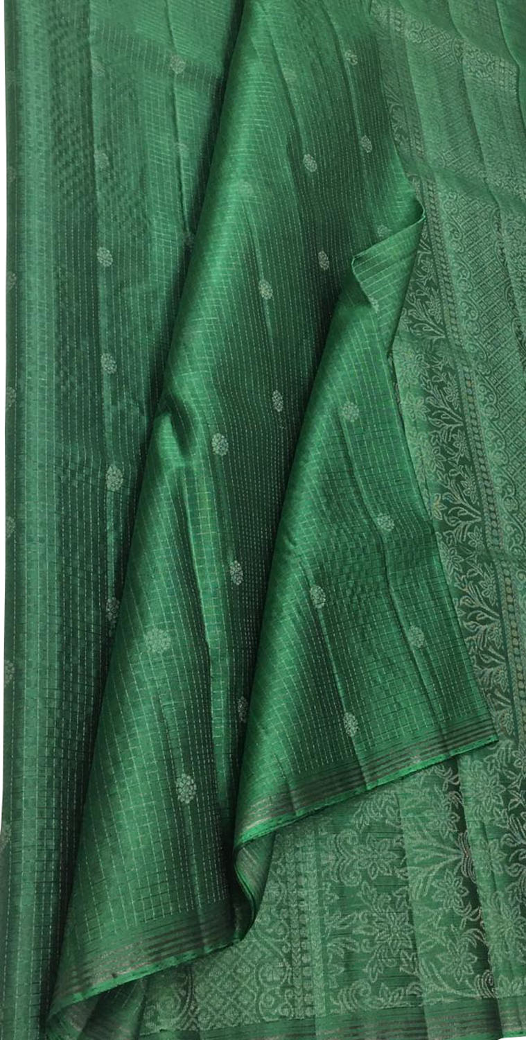 Green Kanjeevaram Handloom Pure Silk Saree - Luxurion World