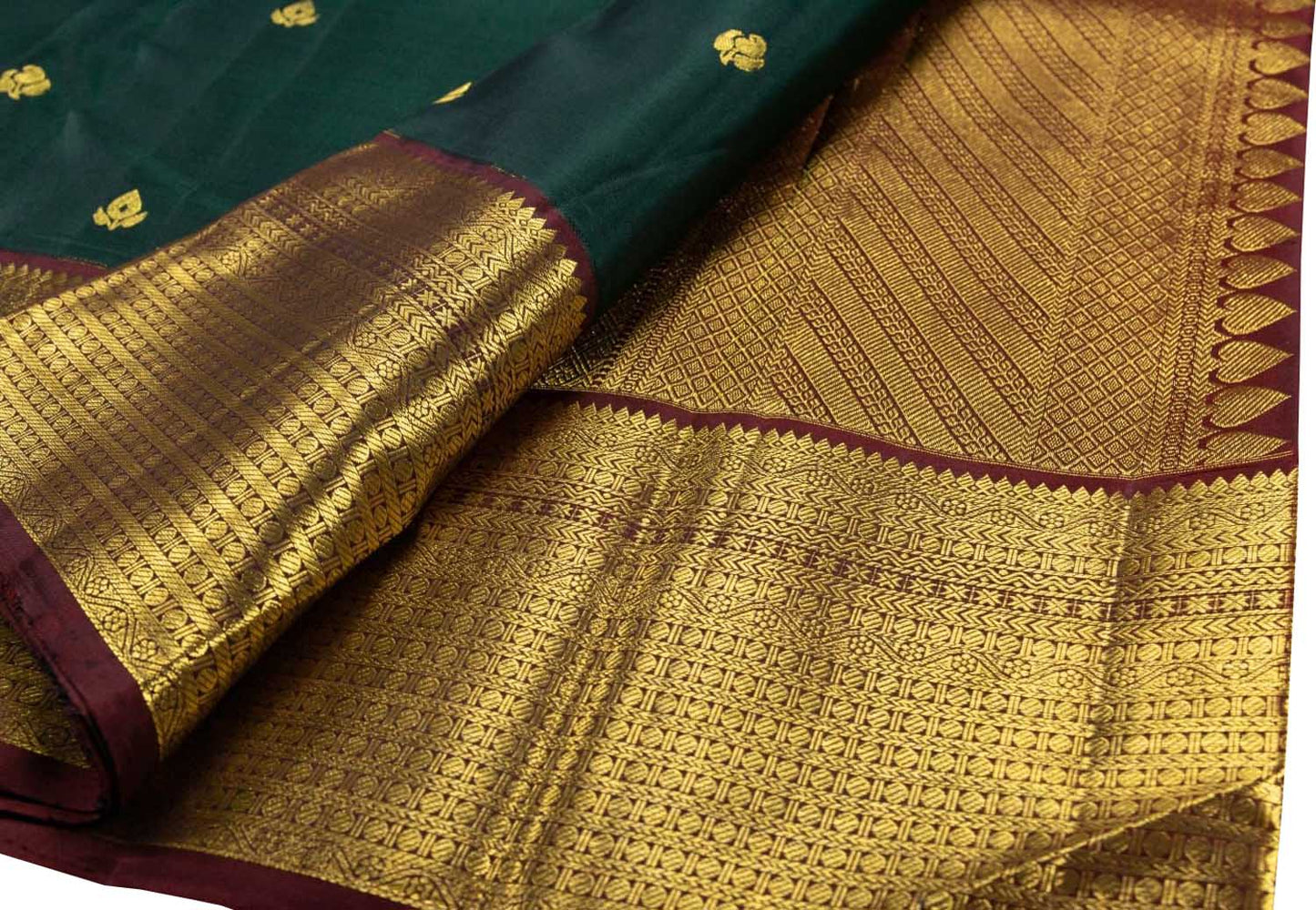 Green Kanjiwaram Handloom Pure Silk Saree - Luxurion World