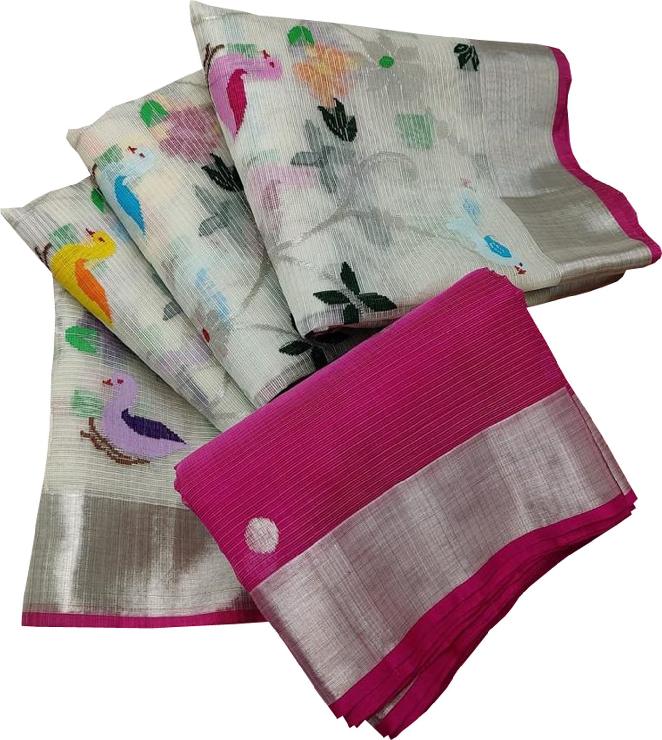 Shop Handloom Real Zari Saree - Off White Kota Doria - Ethnic Wear Now! - Luxurion World