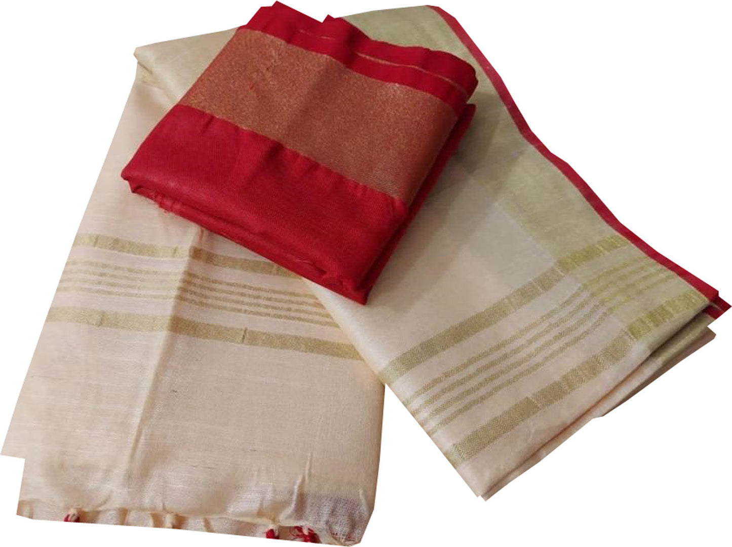 Pastel Linen Handloom Plain Saree - Luxurion World