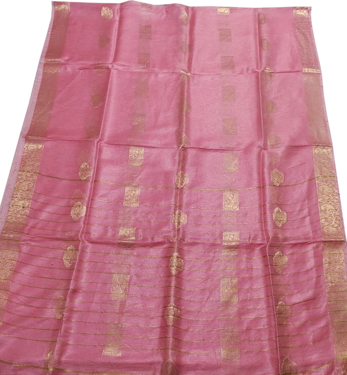 Pink Pure Linen Silk Saree - Luxurion World