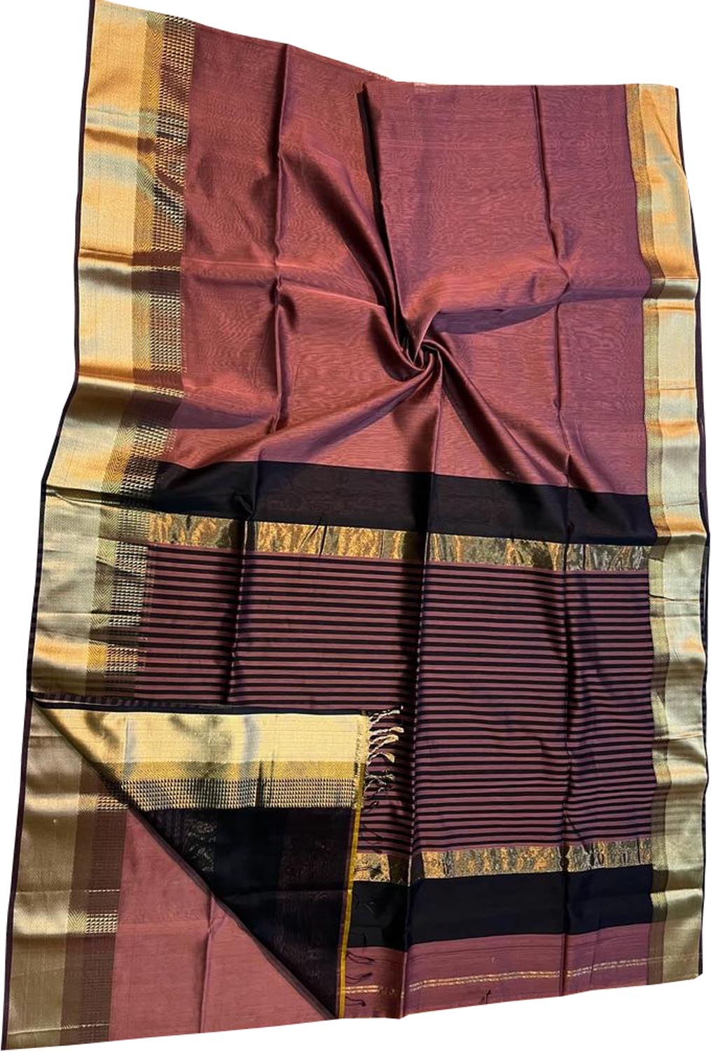 Pink Handloom Maheshwari Silk Cotton Saree - Luxurion World