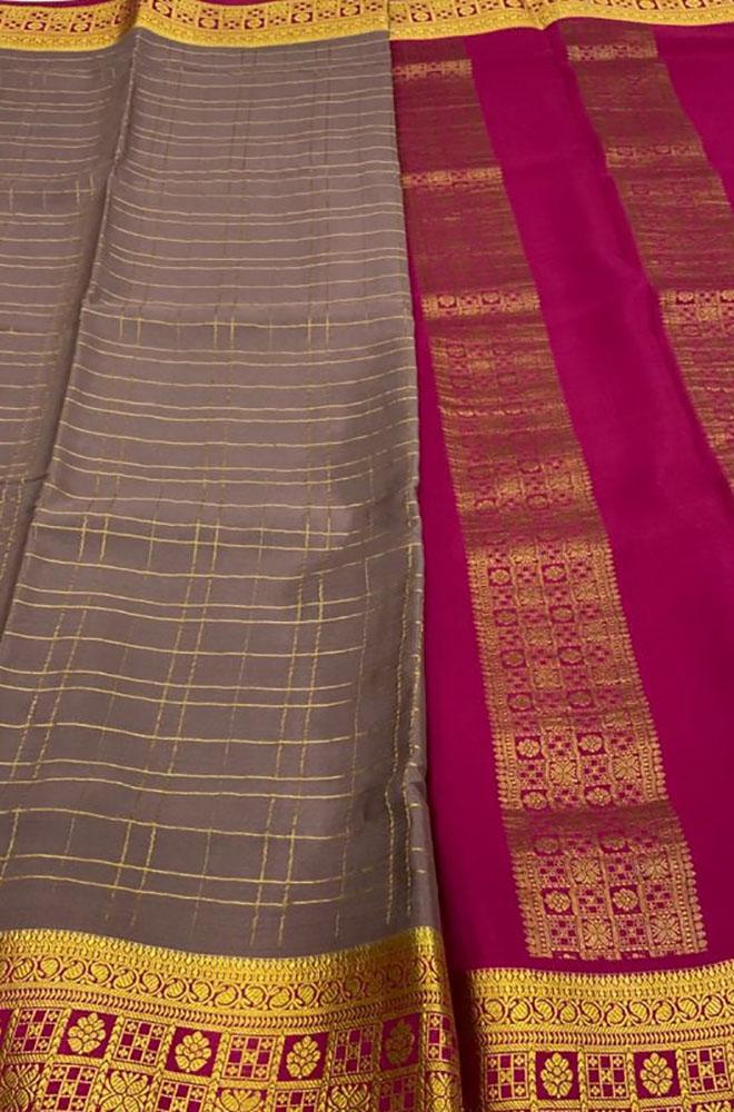 Pastel Handloom Mysore Crepe Silk Saree - Luxurion World