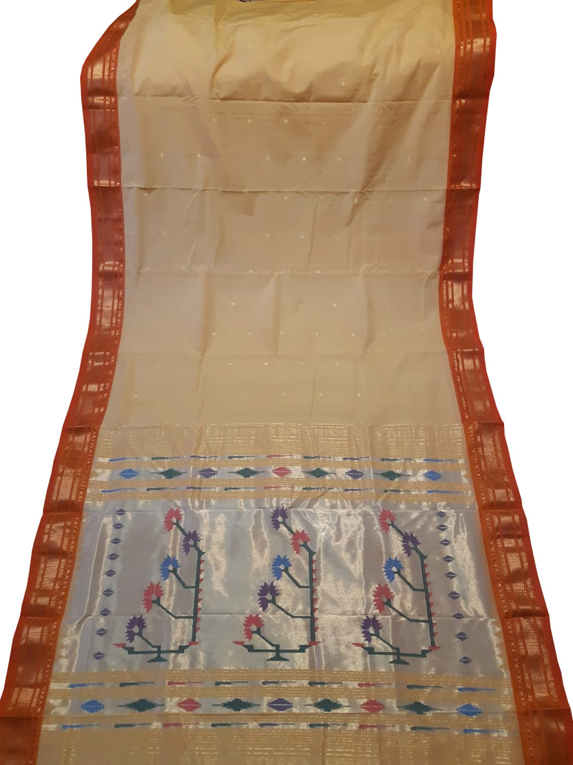 Shop the Best Pastel Paithani Handloom Cotton Saree Online - Luxurion World