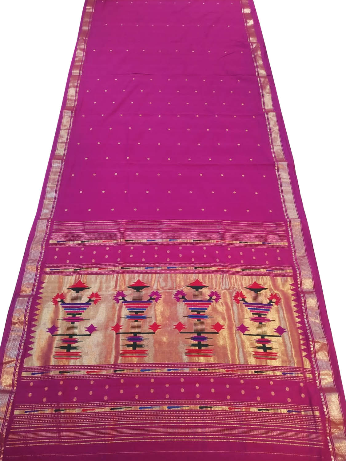 Purple Paithani Handloom Pure Cotton Saree - Luxurion World