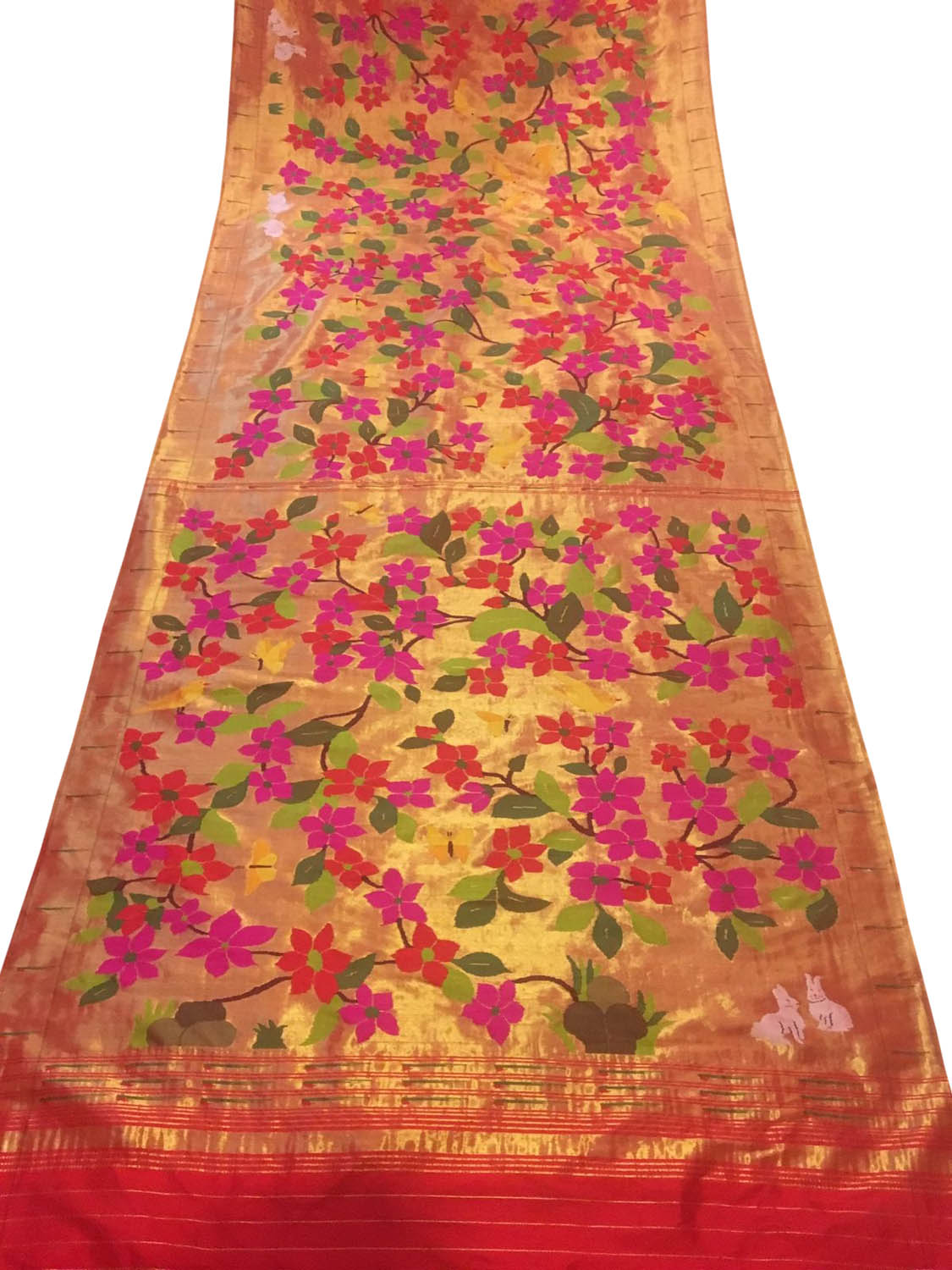 Multicolor Paithani Handloom Pure Silk Brocade Saree - Luxurion World
