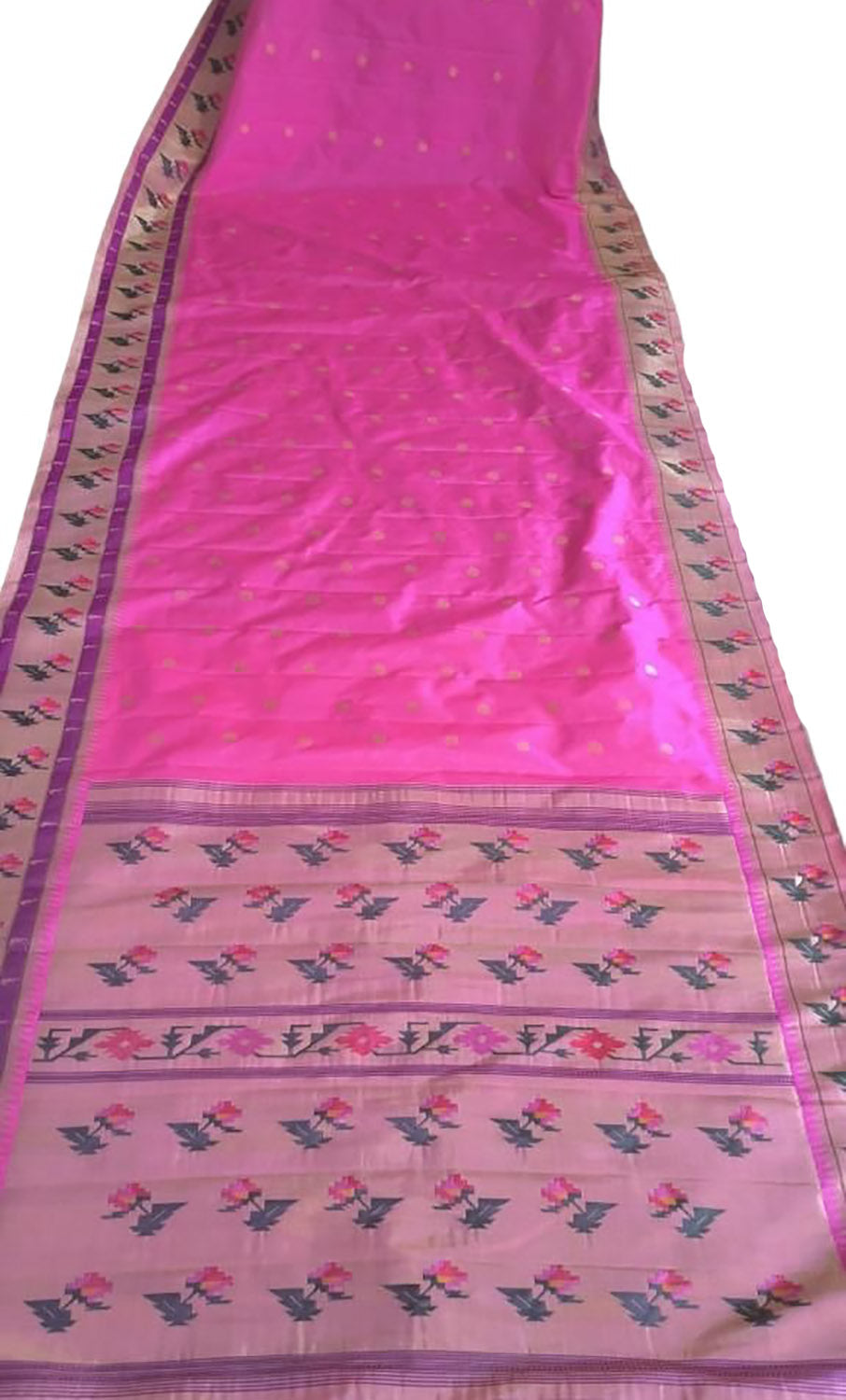Pink Paithani Handloom Pure Silk Saree - Luxurion World
