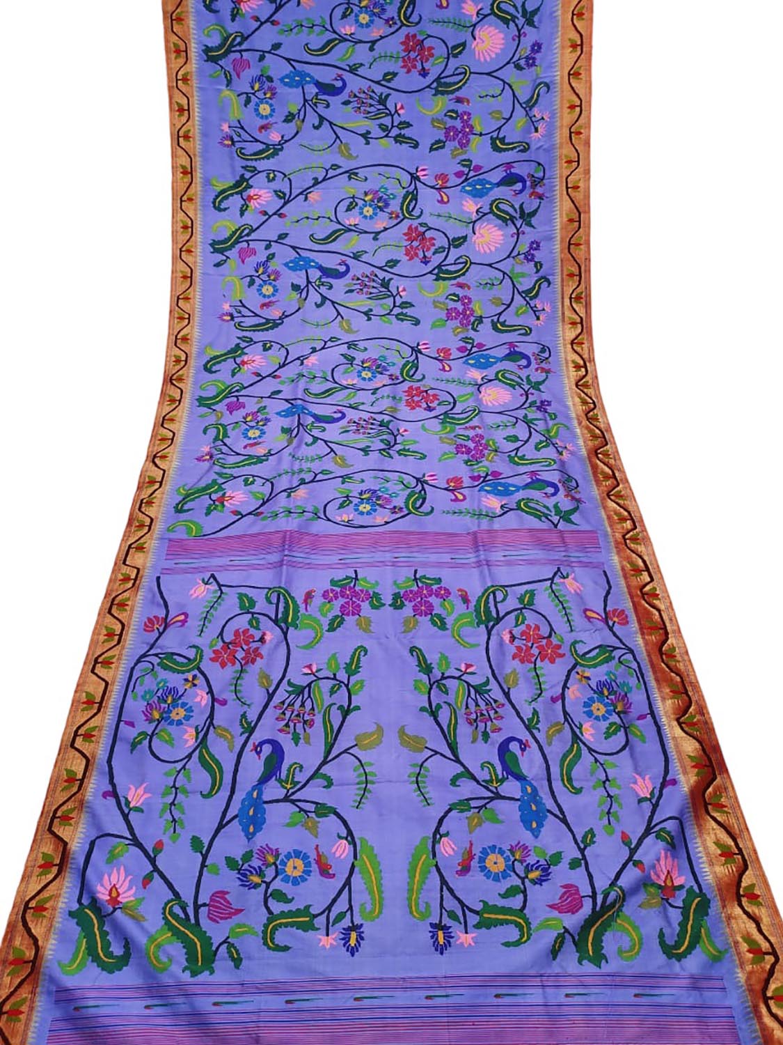 Purple Paithani Handloom Pure Silk Saree - Luxurion World