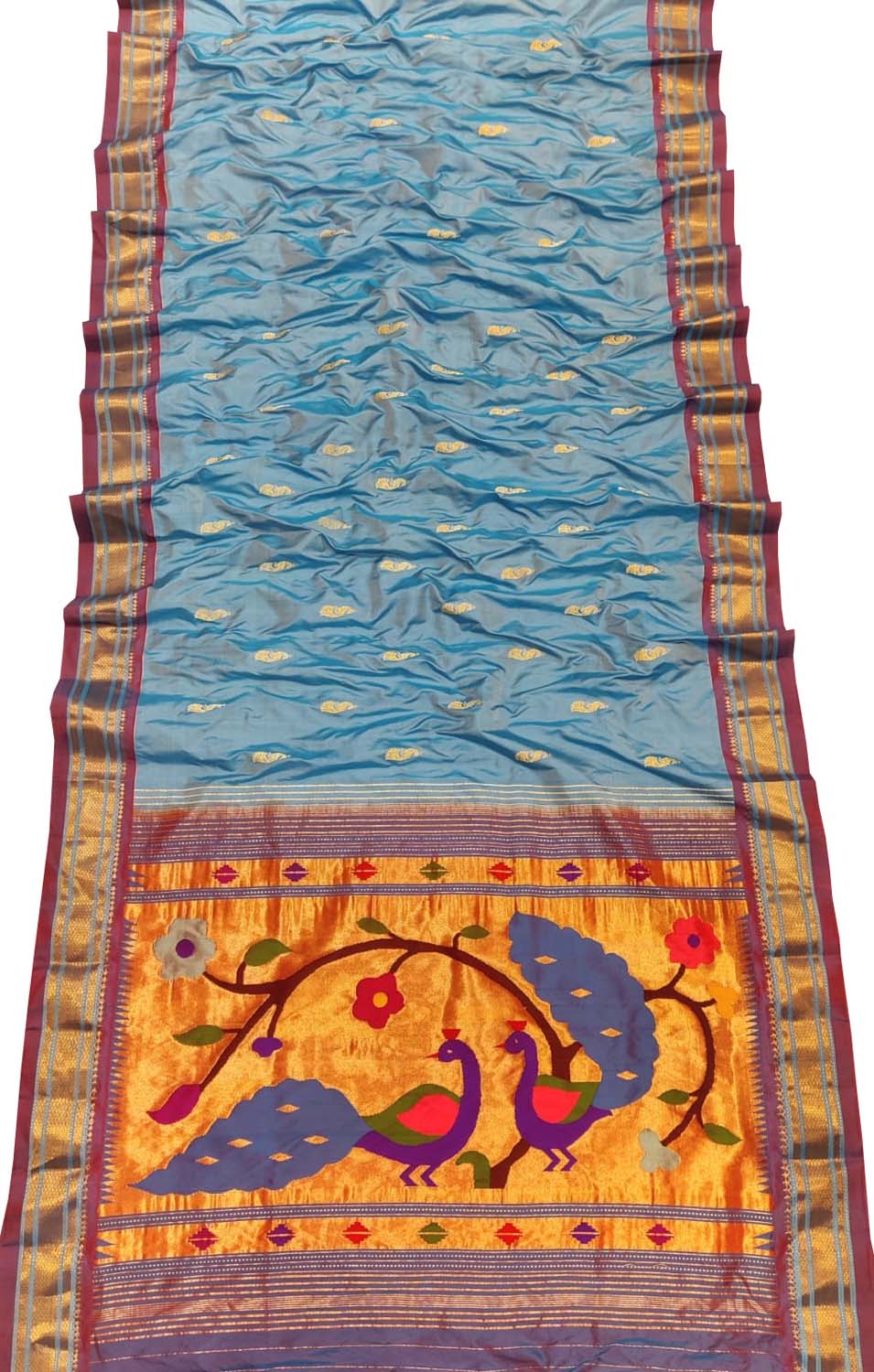 Blue Paithani Handloom Pure Silk Saree - Luxurion World