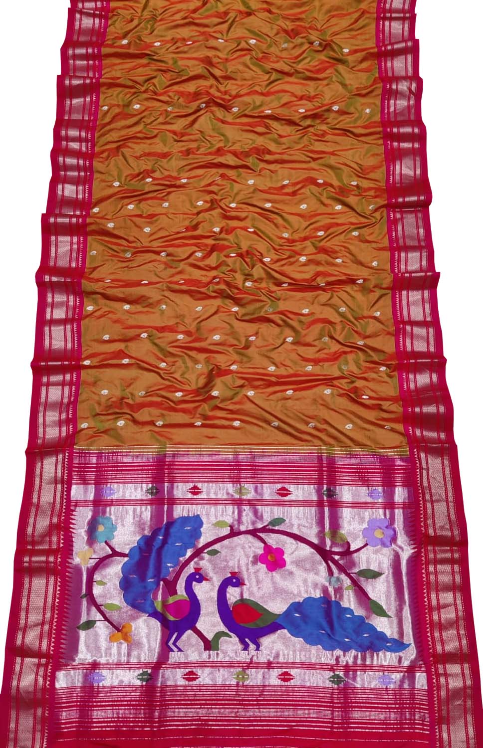 Pure Silk Brown Paithani Handloom Saree: Traditional Elegance - Luxurion World