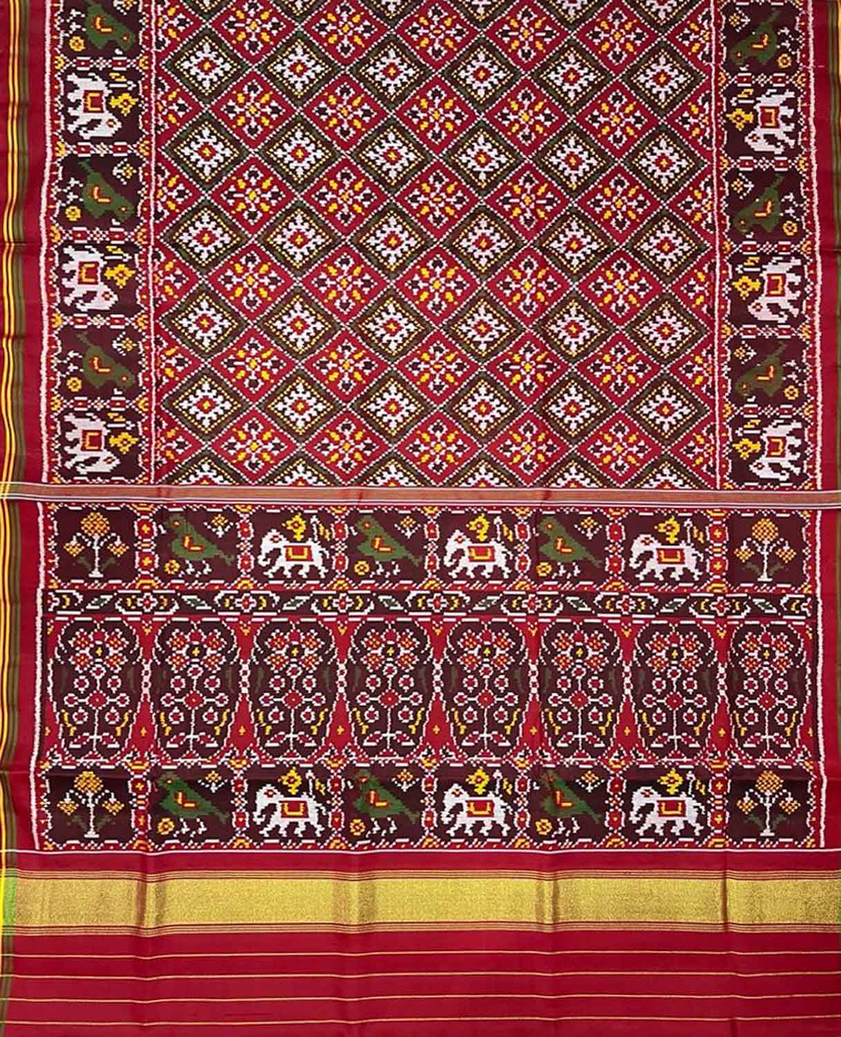 Multicolor Semi Patan Patola Handloom Pure Silk Saree - Luxurion World