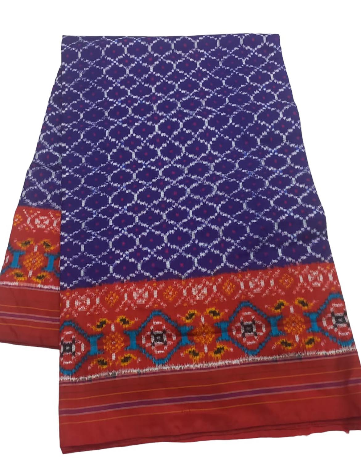 Blue Handloom Patola Pure Silk Double Ikat Saree - Luxurion World