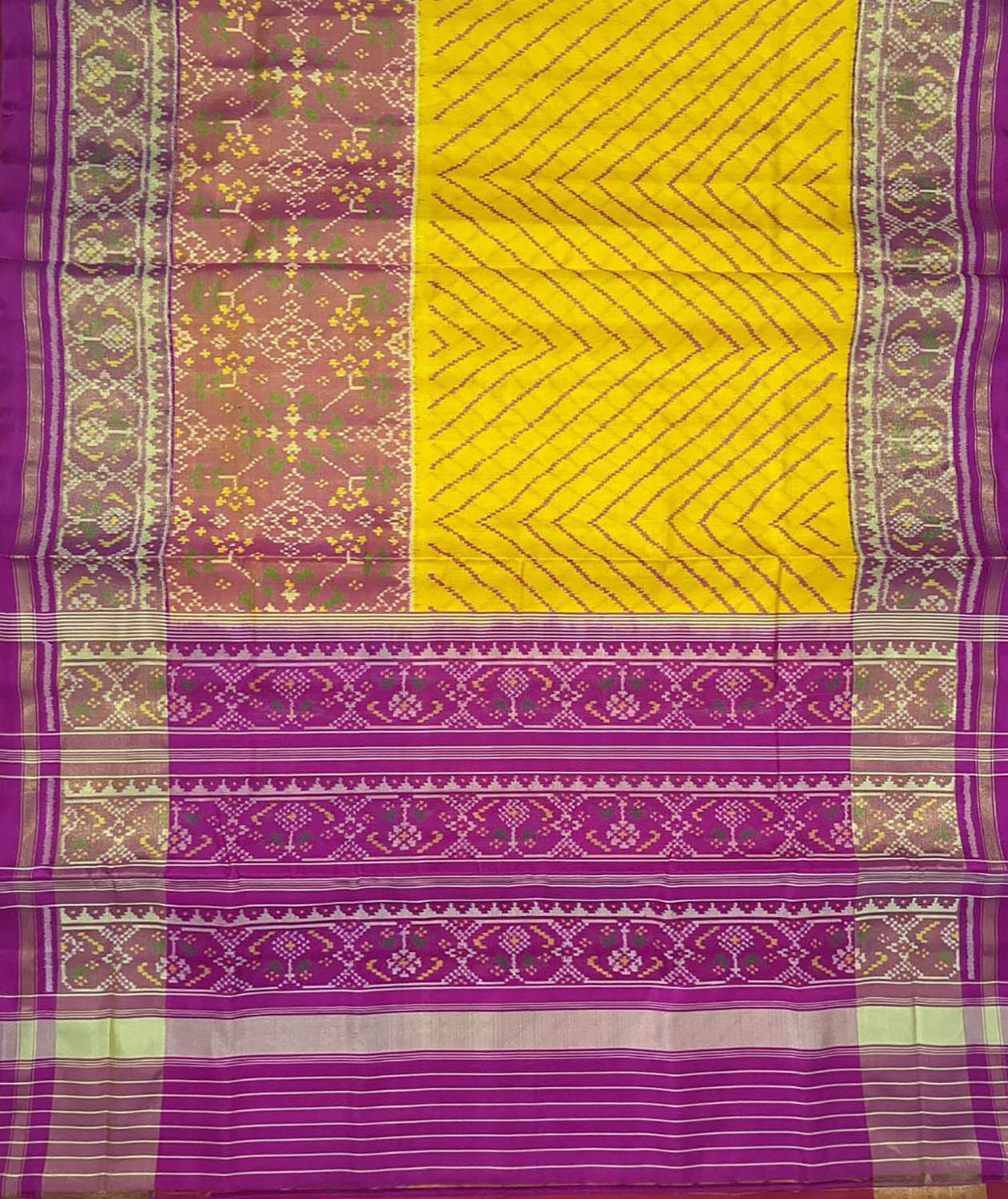 Stunning Multicolor Handloom Patola Ikat Silk Saree - Luxurion World