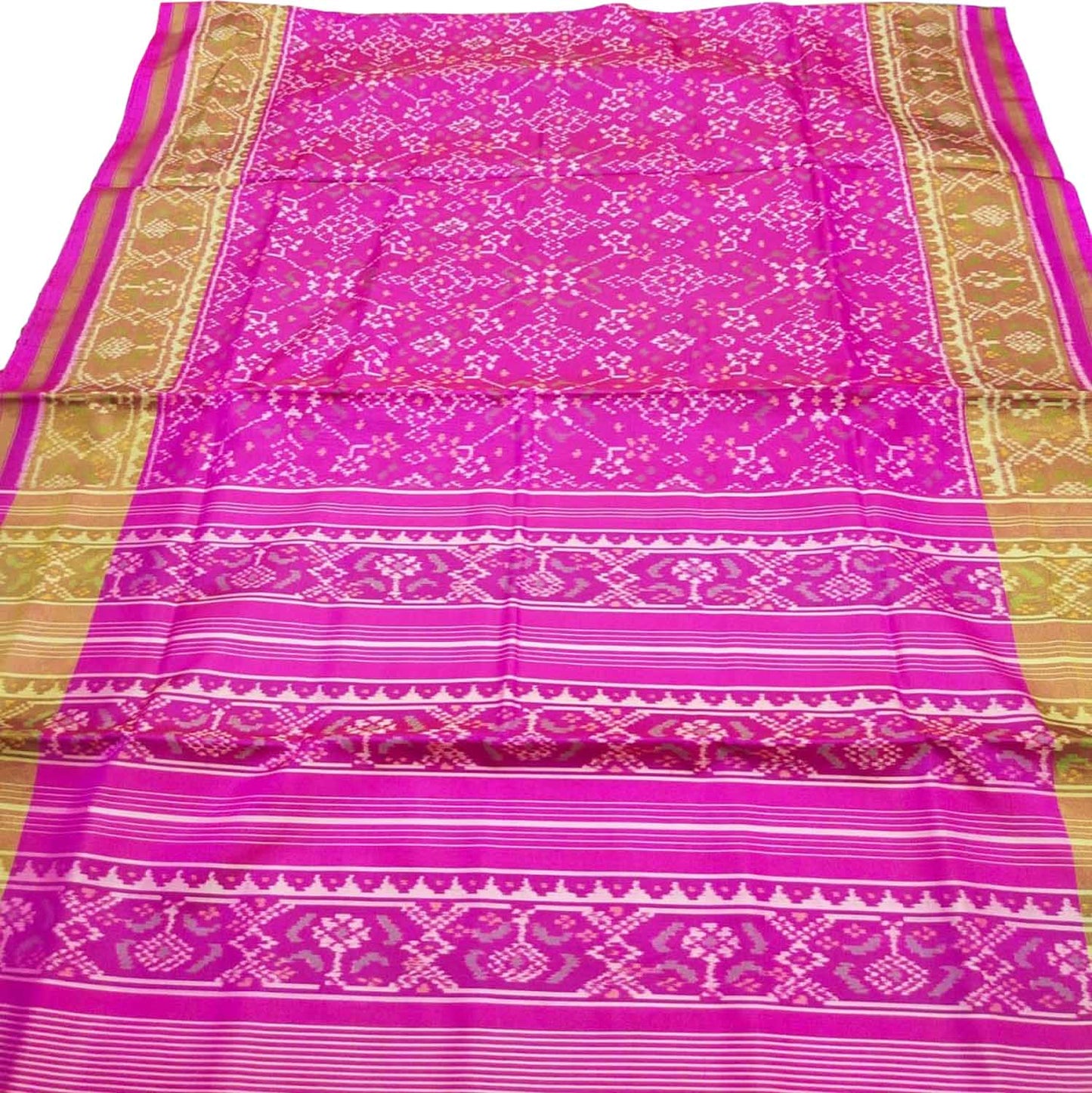 Pink Patola Handloom Pure Silk Rajkot Patola Saree - Luxurion World