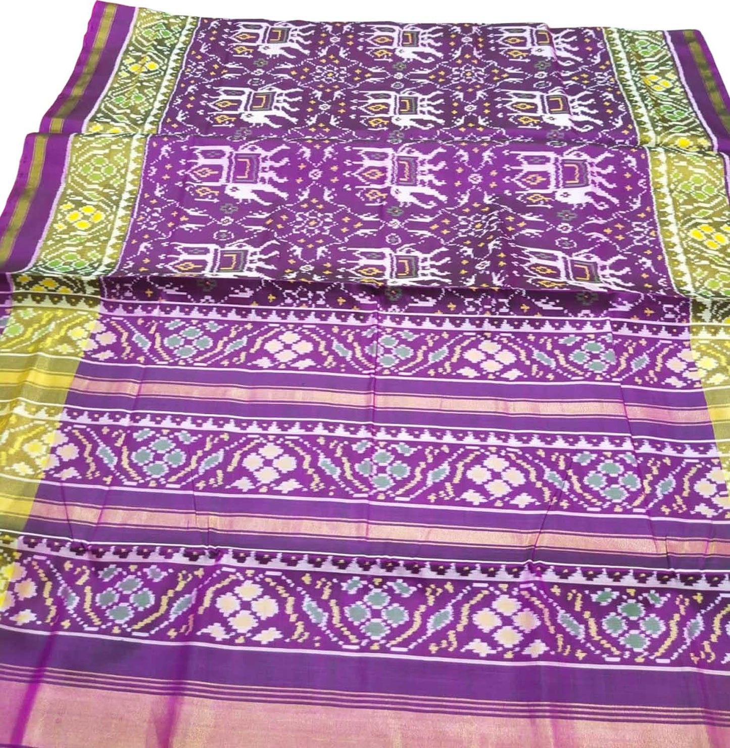 Purple Patola Handloom Pure Silk Rajkot Patola Saree - Luxurion World