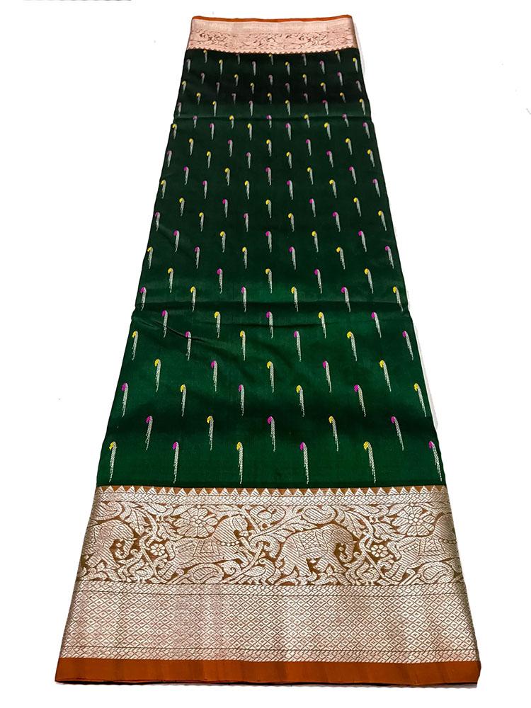 Green Handloom Venkatgiri Pure Silk Saree - Luxurion World