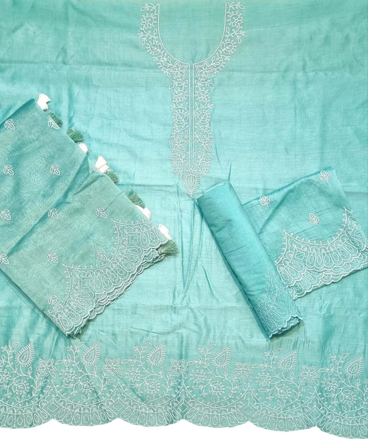 Shop the Latest Blue Banarasi Embroidered Chanderi Silk Suit Set - Luxurion World