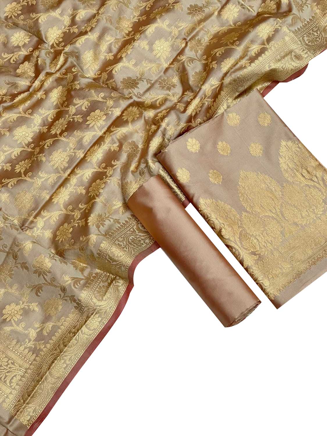 Shop Elegant Pastel Banarasi Silk Suit Set - Perfect Ethnic Wear - Luxurion World