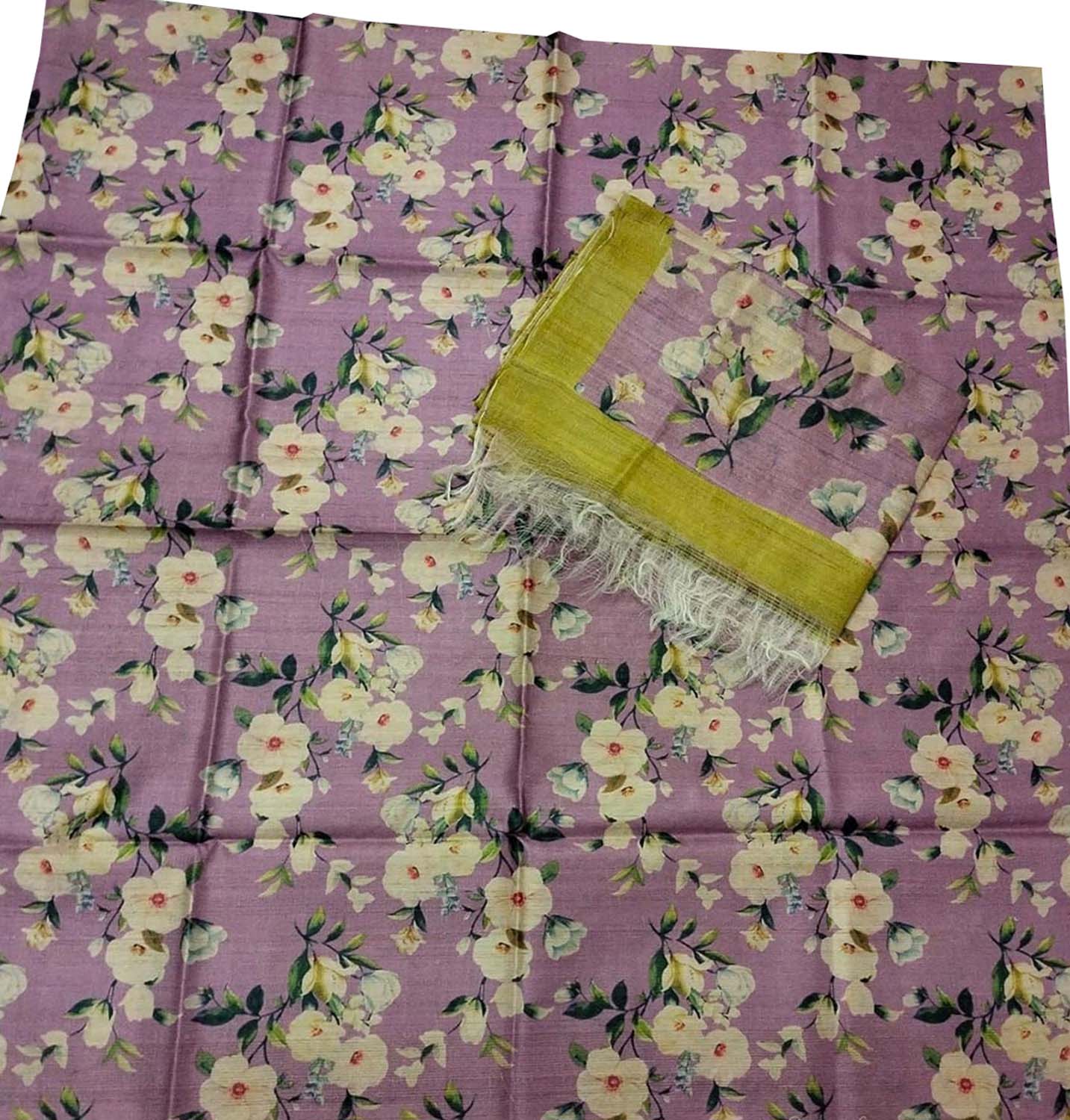 Digital Printed Pink Tussar Moonga Suit Set - Stylish & Unstitched - Luxurion World