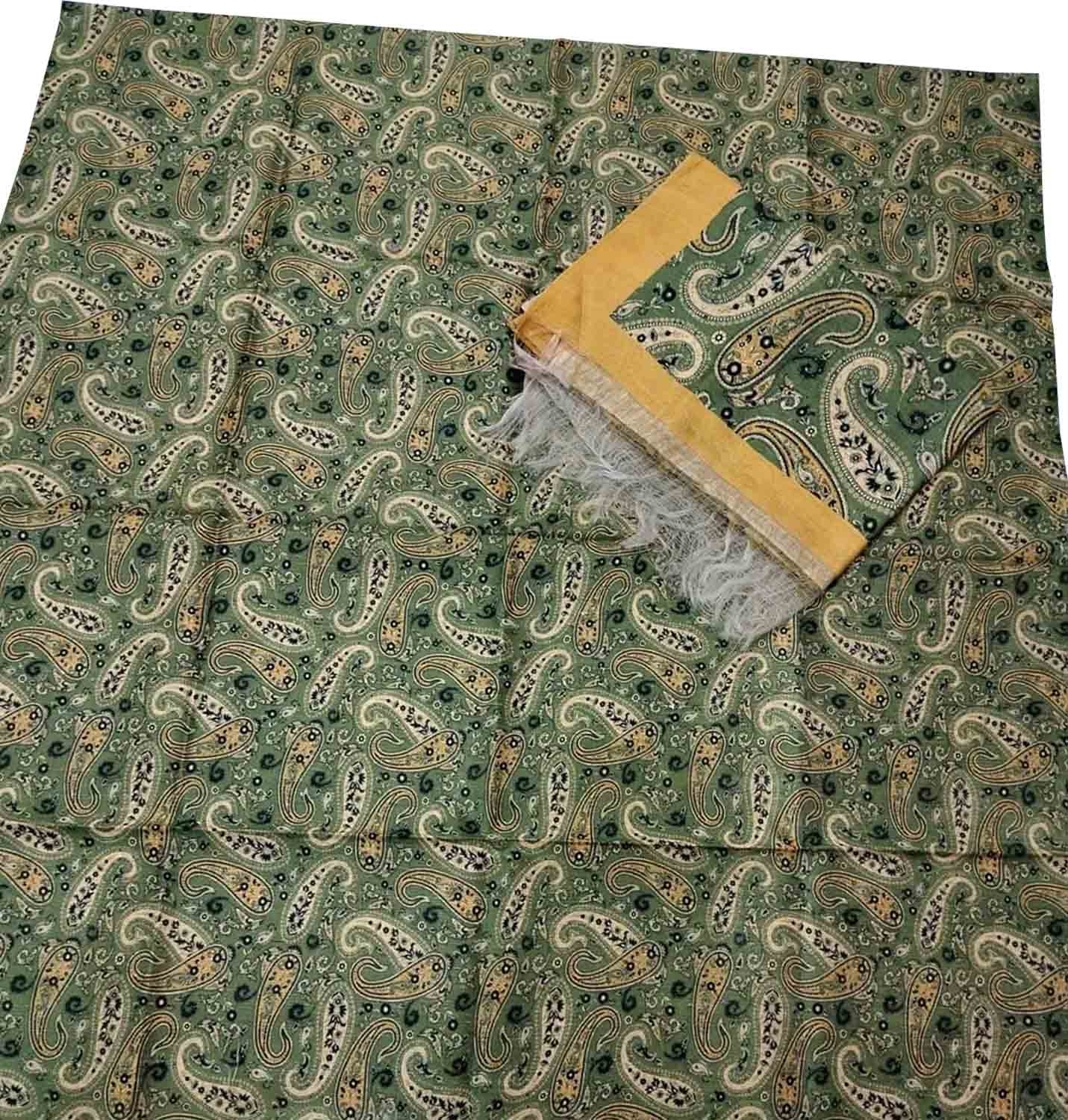 Green Tussar Moonga Suit with Digital Print - 3 Piece Set for Stylish Look - Luxurion World