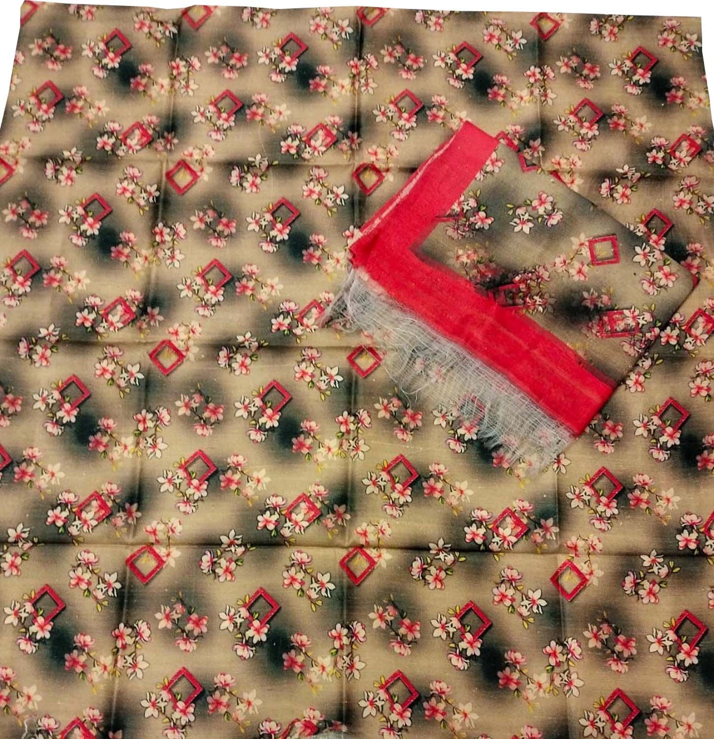 Stunning Pastel Tussar Moonga Suit Set with Digital Print - Unstitched - Luxurion World