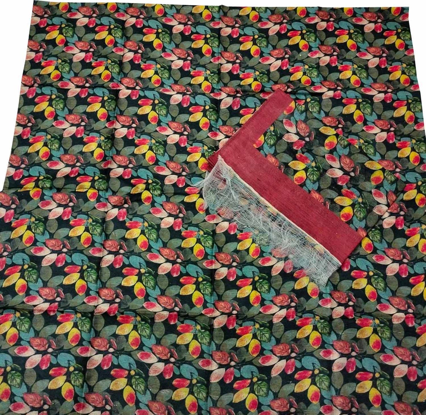 Multicolor Tussar Moonga Suit Set: Stunning Digital Print - Unstitched - Luxurion World