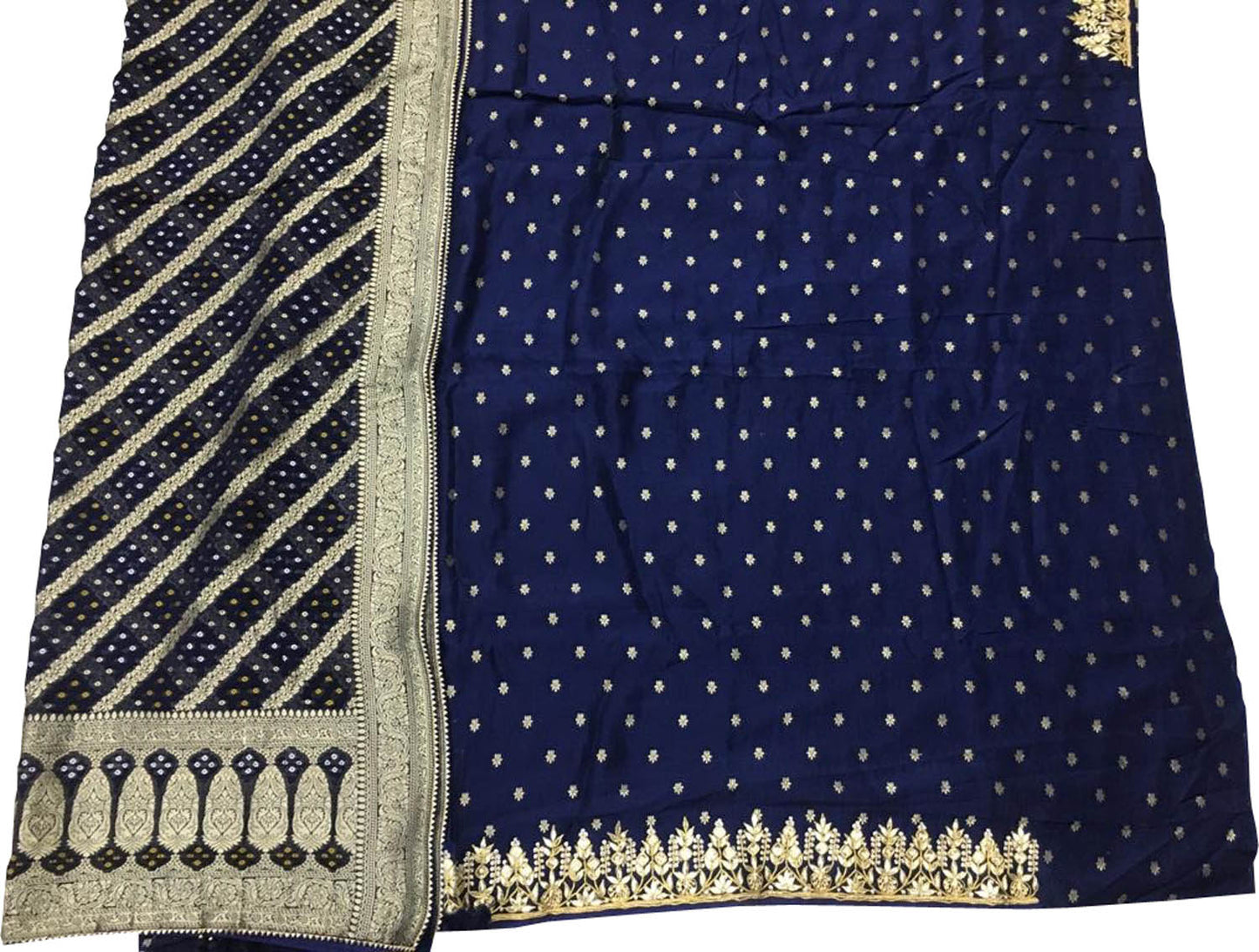 Blue Gota Patti Work Banarasi Dola Silk Suit - Luxurion World