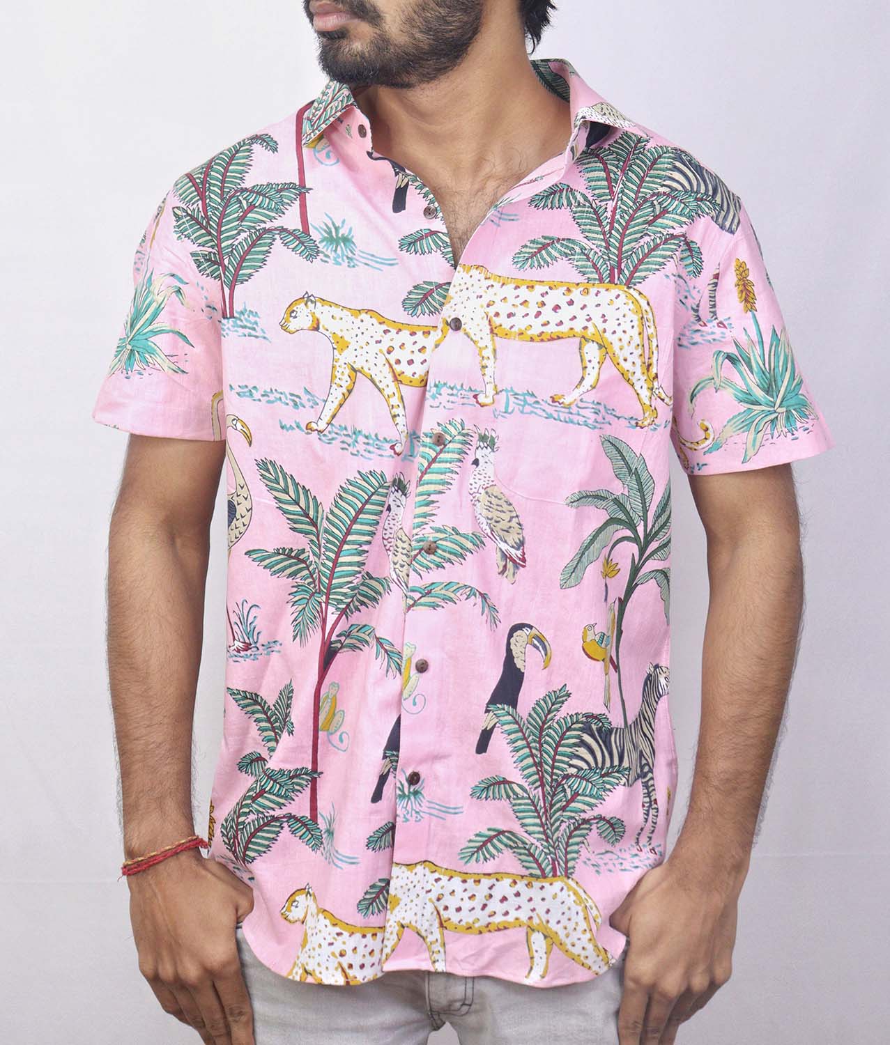 Pink Tropical Printed Shirt - Luxurion World
