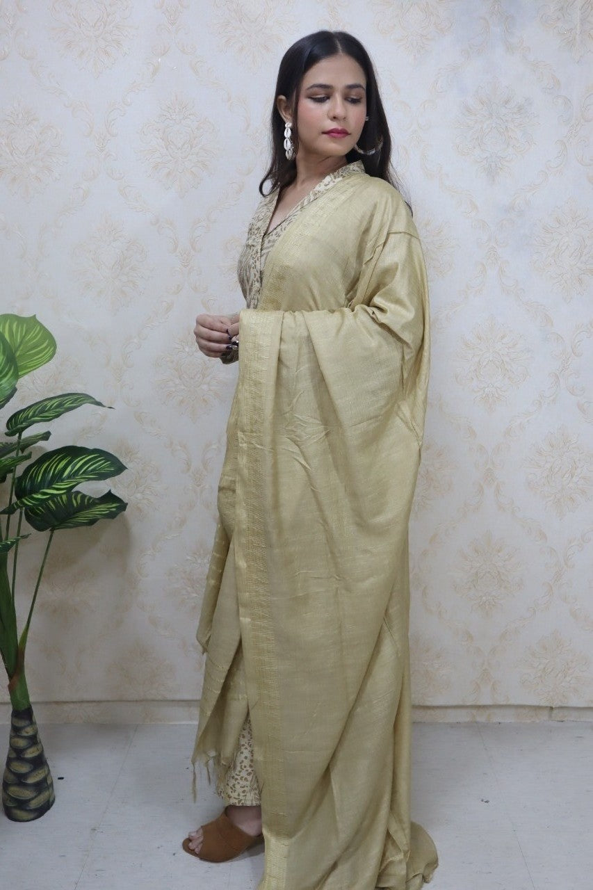 Pastel Notch Collor Kurti With A - Line Palazzo - Luxurion World