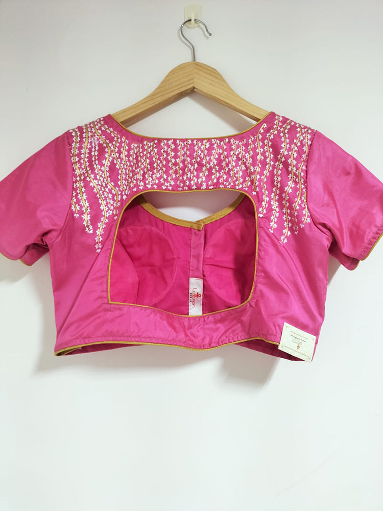 Black Trendy Foil Print Georgette Saree With Hand Painted Pure Silk Stitched Floral Design Blouse - Luxurion World