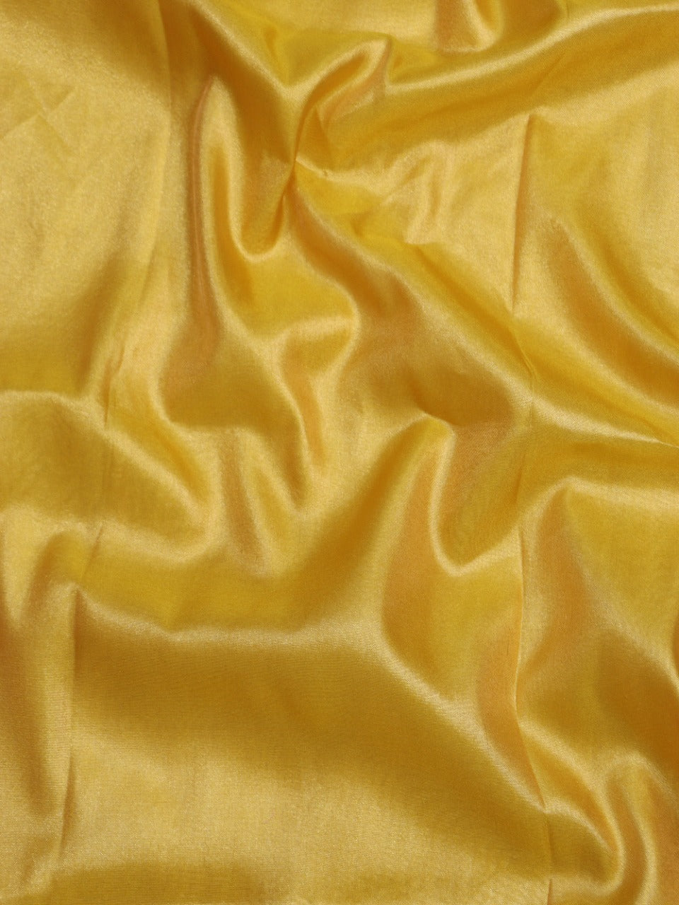 Yellow Plain Soft Tissue Katan Silk Fabric ( 1 Mtr ) - Luxurion World