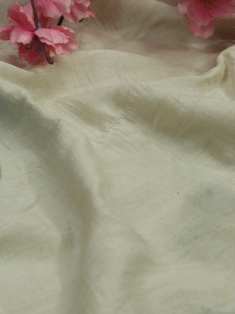 Pastel Hand Painted Pure Moonga Silk Pichwai Blouse Fabric (1 Mtr) - Luxurion World