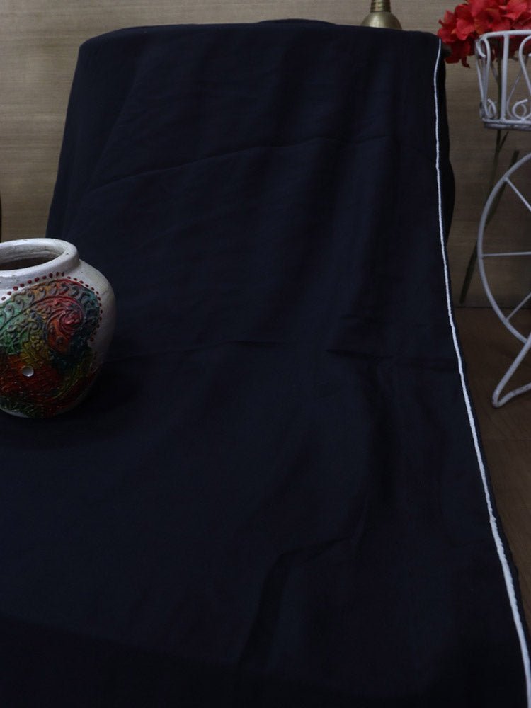 Stunning Black & Red Parsi Gara Saree with Hand Embroidered Bird Design on Pure Crepe Fabric - Luxurion World