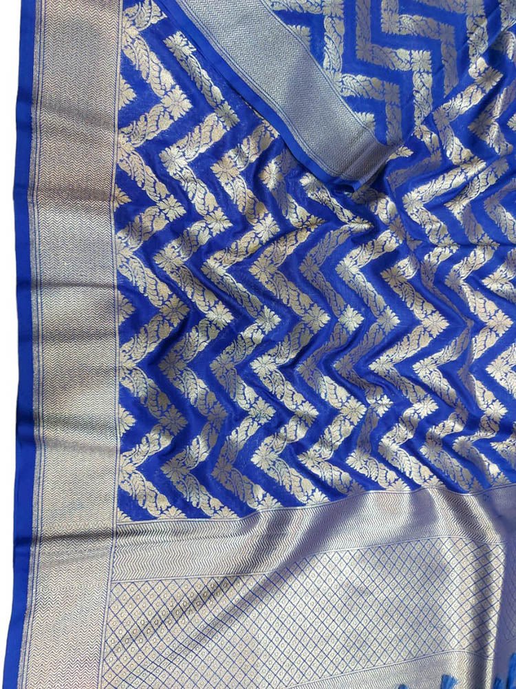 Blue Banarasi Silk Dupatta - Luxurion World