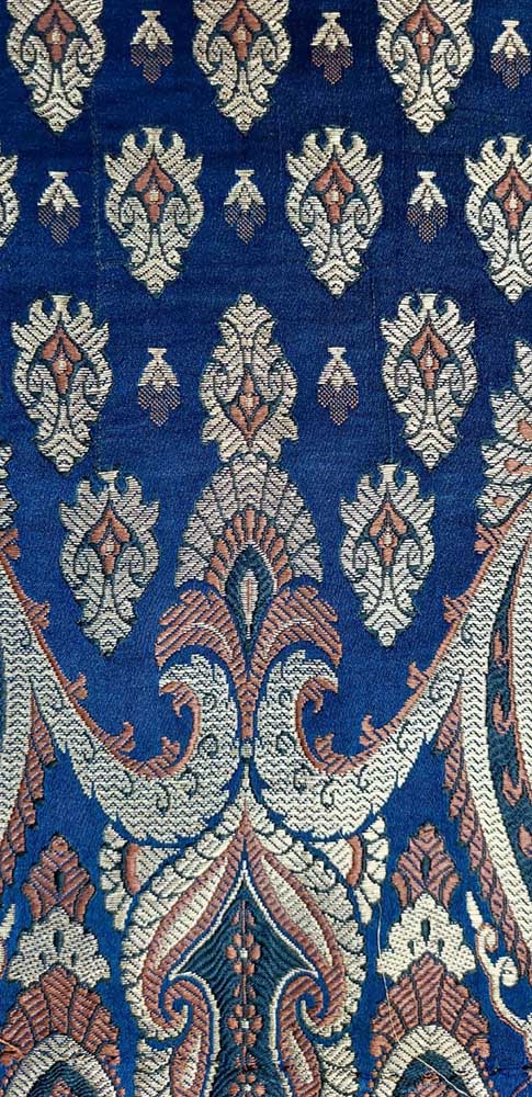 Blue Banarasi Silk Fabric ( 1 Mtr ) - Luxurion World