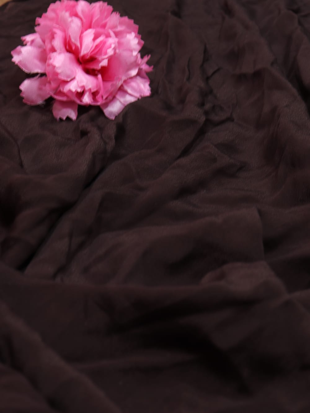 Brown Plain Crepe Fabric ( 1 mtr) - Luxurion World